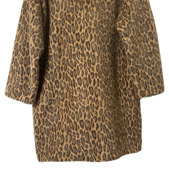 New Anthropologie See U Soon Henrietta Leopard Faux Fur Double Breasted Coat S - Picture 11 of 16